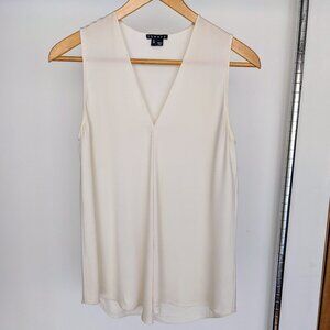 THEORY Meniph V-Neck Tank White Ivory Size Petite Small